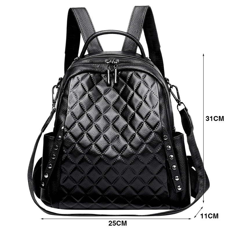 Genuine Leather Rucksack Women - Luxury Zipper Bags ulasan dan harga