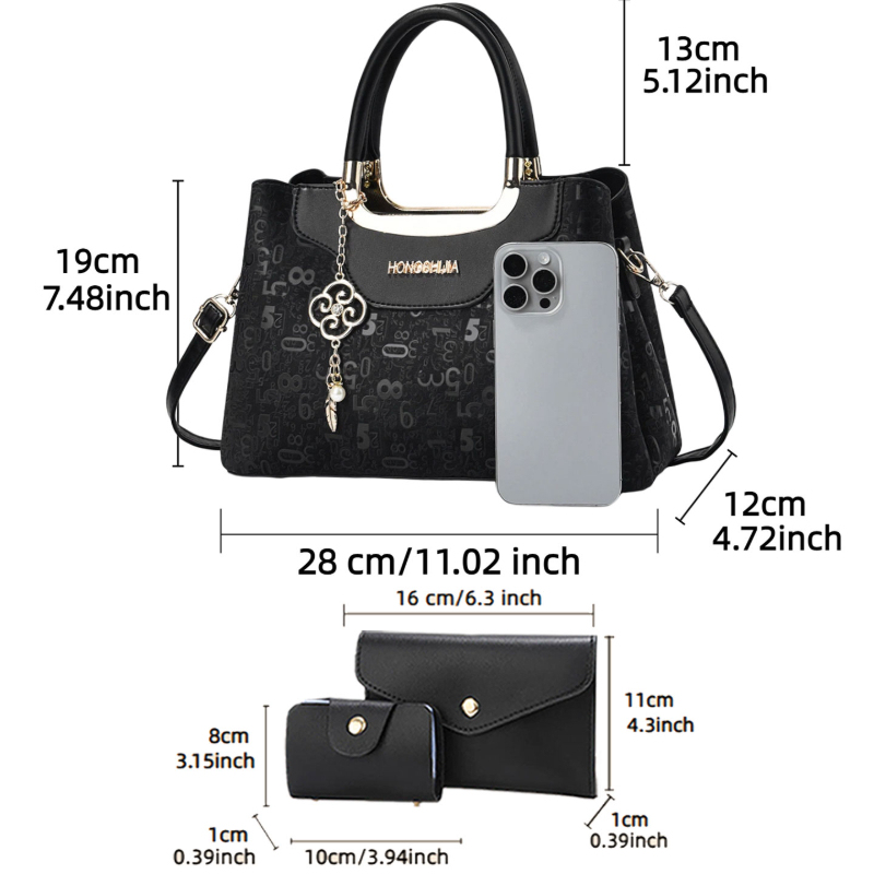 3-piece Fashion Women's Handba - Luxury Zipper Bags ulasan dan harga