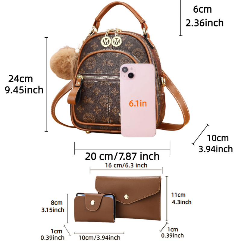 3-piece women's bag set, light - Luxury Zipper Bags ulasan dan harga