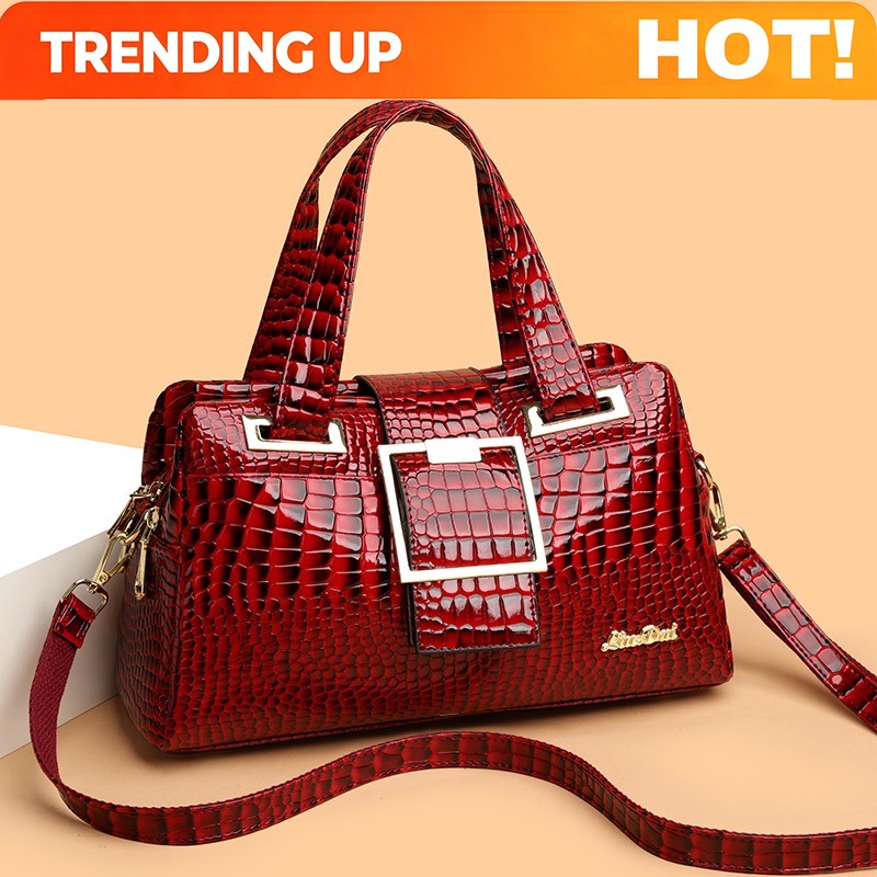 Luxury Crocodile Patterned Han - Luxury Zipper Bags ulasan dan harga