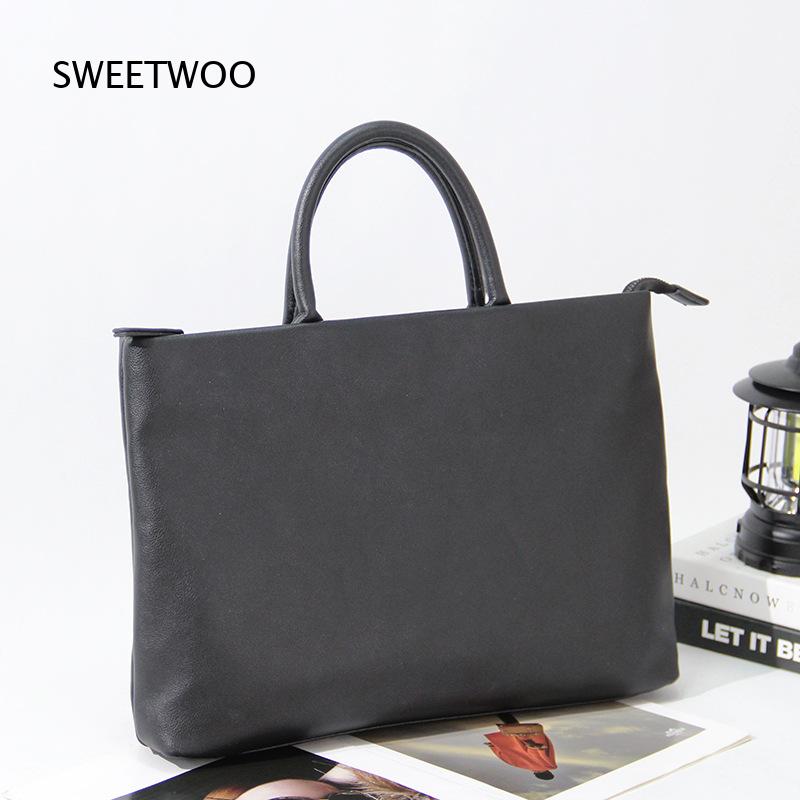 Slim Laptop Handbag for Men Bl - Briefcase Leather Slim ulasan dan harga