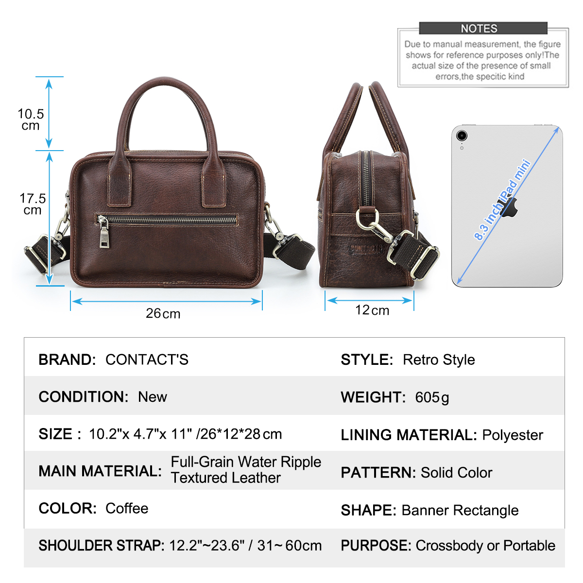 CONTACT'S Genuine Leather Men  - Luxury Bags Sling ulasan dan harga