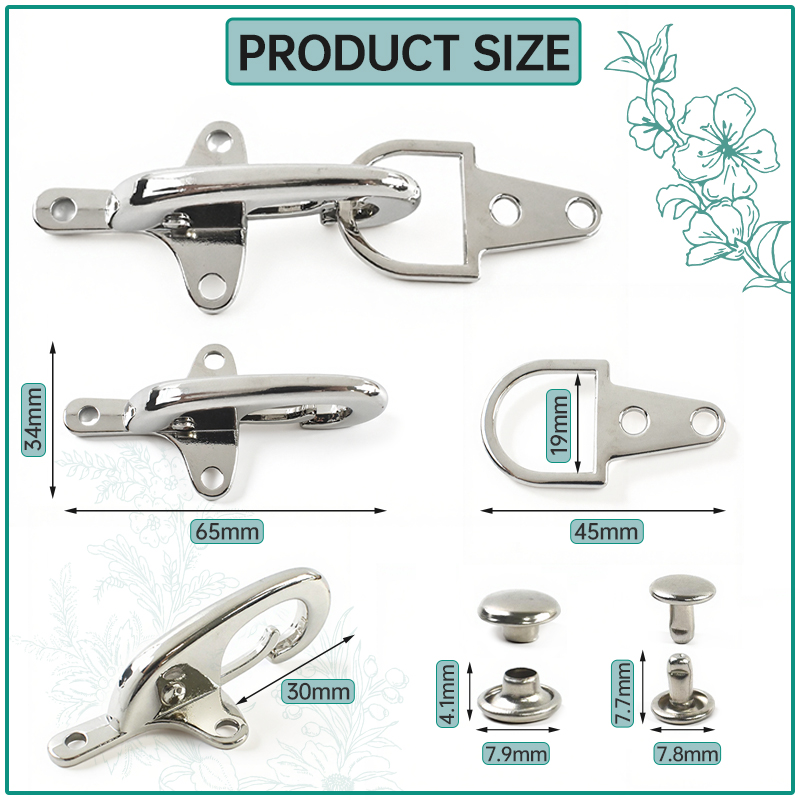1-5Pcs 4/5cm Silver Metal Buck - Luxury Bags With Silver Hardware ulasan dan harga
